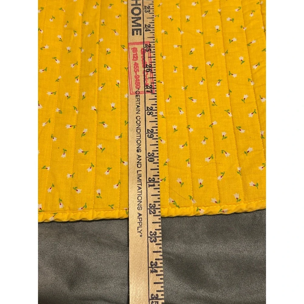 Now Designs Yellow Quilted Floral Apron 100% Cotton Made in USA Cottagecore Bib